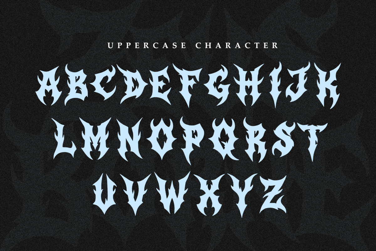 Zeus Borne | Brutal Death Metal Font, a Symbol Font by Masyafi Studio (Photo 2 of 8)