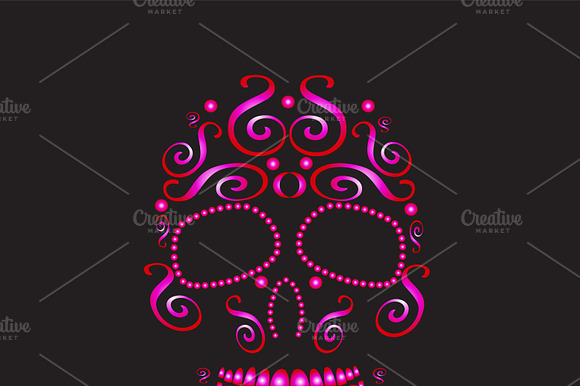 Skull Vector Neon Pink