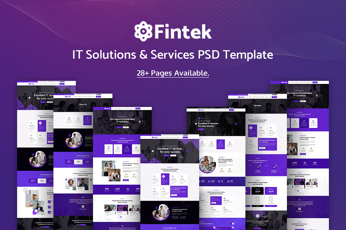 Fintek - IT Solutions PSD Template, an UI Kit Template by Ordain IT