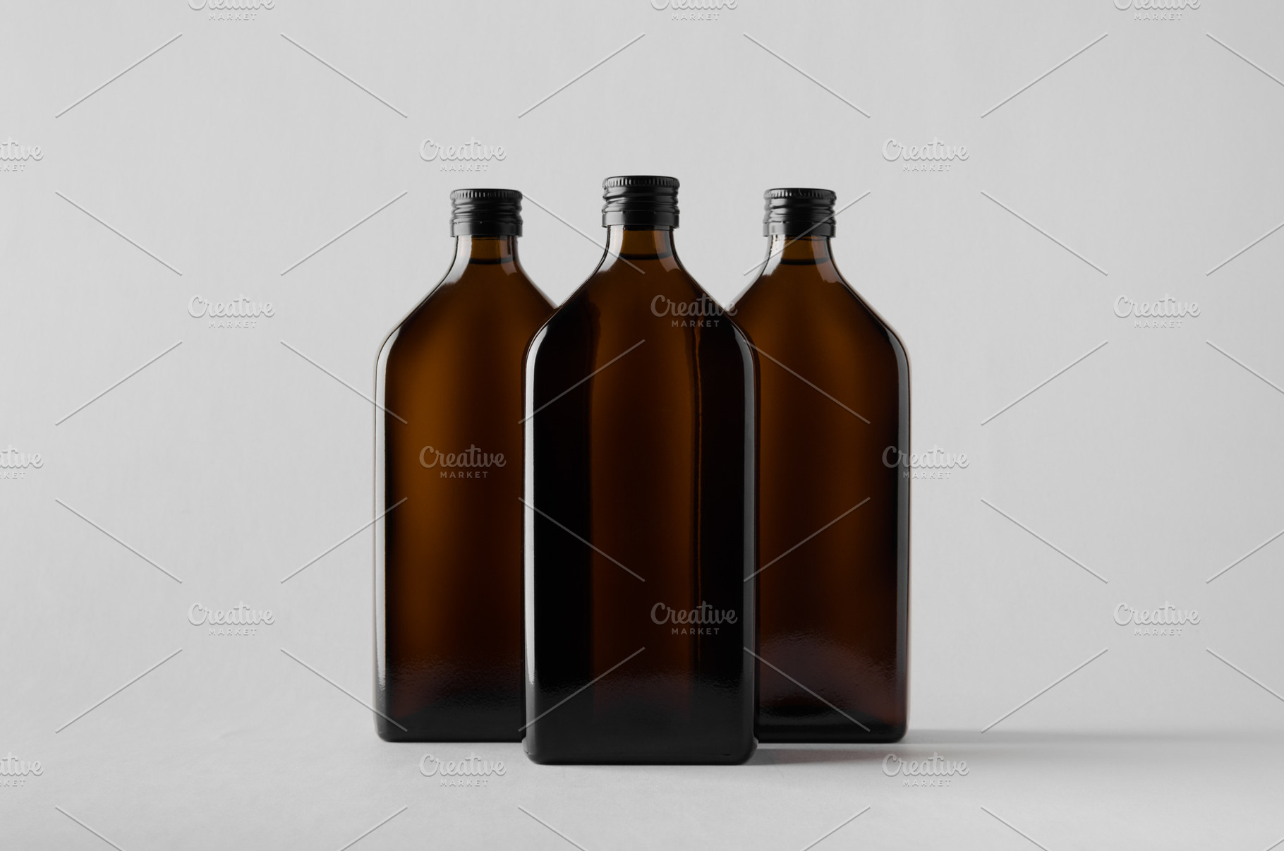Pharmaceutical bottle mockup  thre featuring 500ml, advertising, and amber, a Health & Medical Photo by Shablon