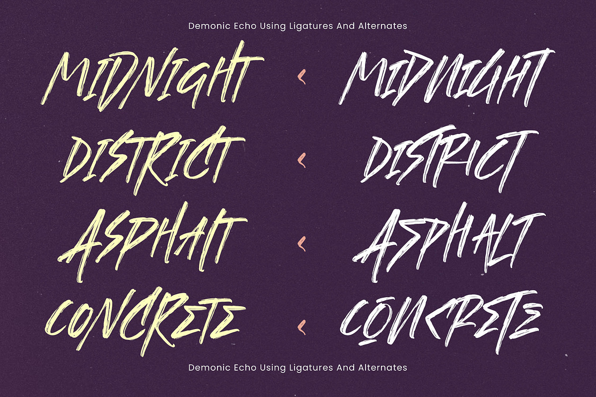 Demonic Echo Bold Brush Calligraphy, a Script Font by stylishtype.co (Photo 11 of 20)