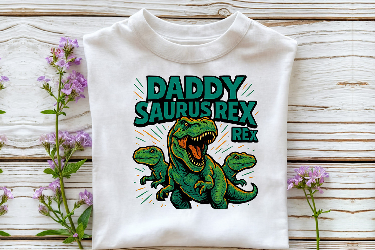 Daddysaurus-Rex Sublimation PNG, an Illustration by DreamCafeArt (Photo 3 of 7)