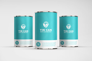 Tin Can With Lid Packaging Mockup