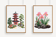 Japanese Garden Watercolor Clipart, an Illustration by Libby Wishes (Thumbnail 4 of 7)
