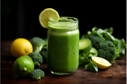 Nutritious Green fruit smoothie, a Food & Drink Photo by Ylivdesign