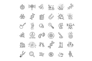 Bioengineering outline Icons, an Illustration by Tettygreen