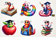 Kawaii School Worm Sublimation Png, an Illustration by RobertsArt (Thumbnail 4 of 7)
