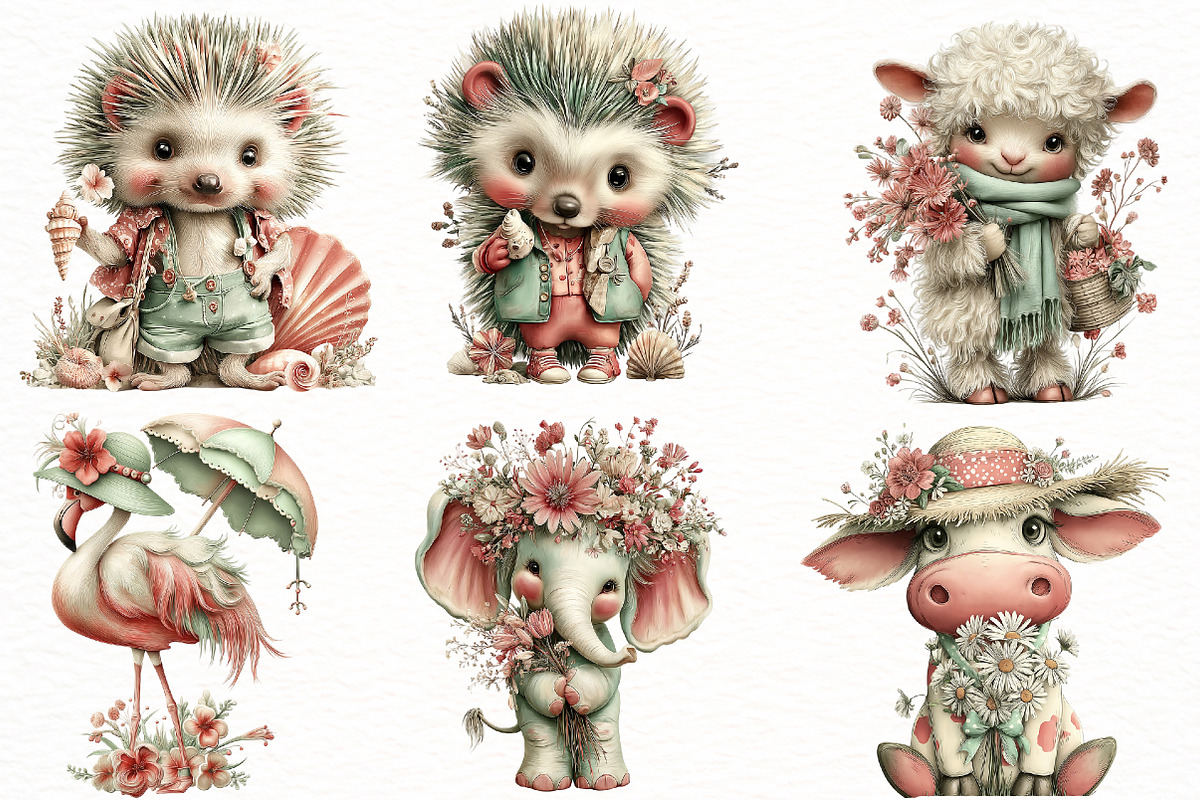 Whimsical summer Animals clipart, an Illustration by Designworld (Photo 3 of 6)