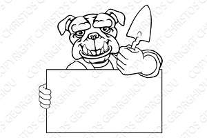Bricklayer Bulldog Dog Trowel Tool, an Illustration by Christos Georghiou