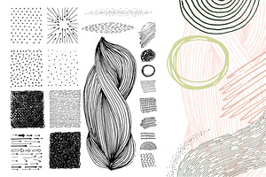 Set Of Hand Drawn Brush Elements