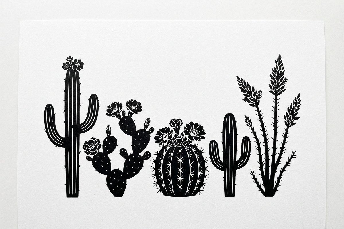 60 Desert Cactus Floral Silhouette, a Seasonal Illustration by Amazin_art (Photo 34 of 38)