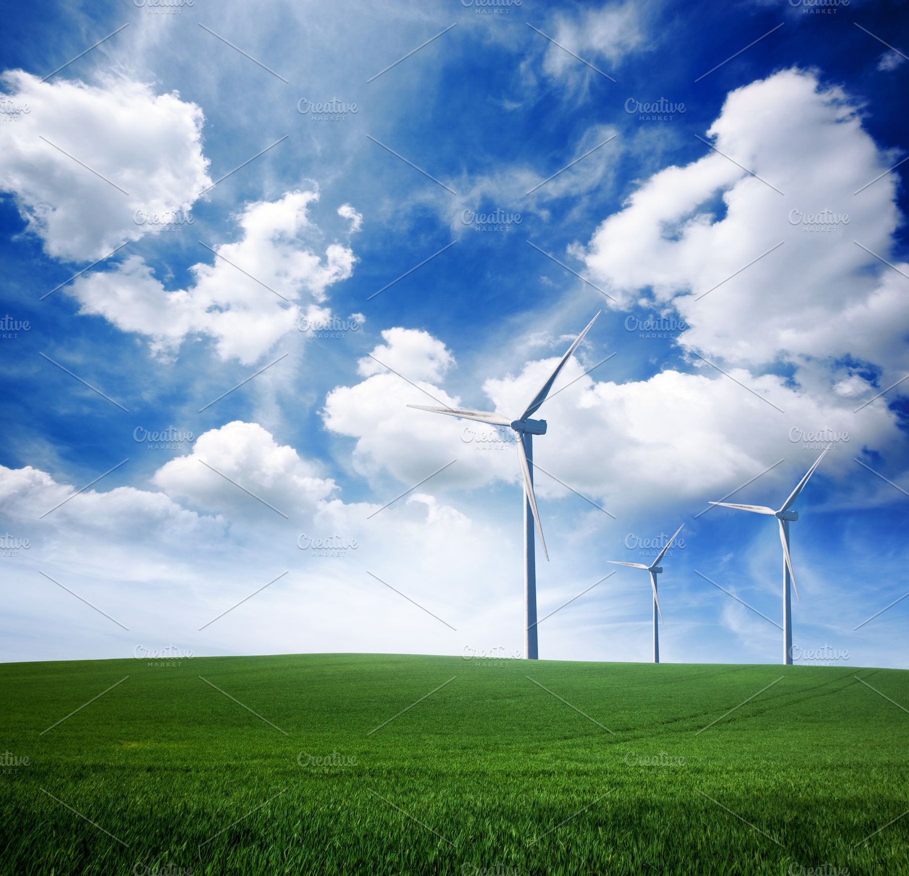 Wind power turbine station featuring wind, power, and station, an Industrial Photo by khoroshkov