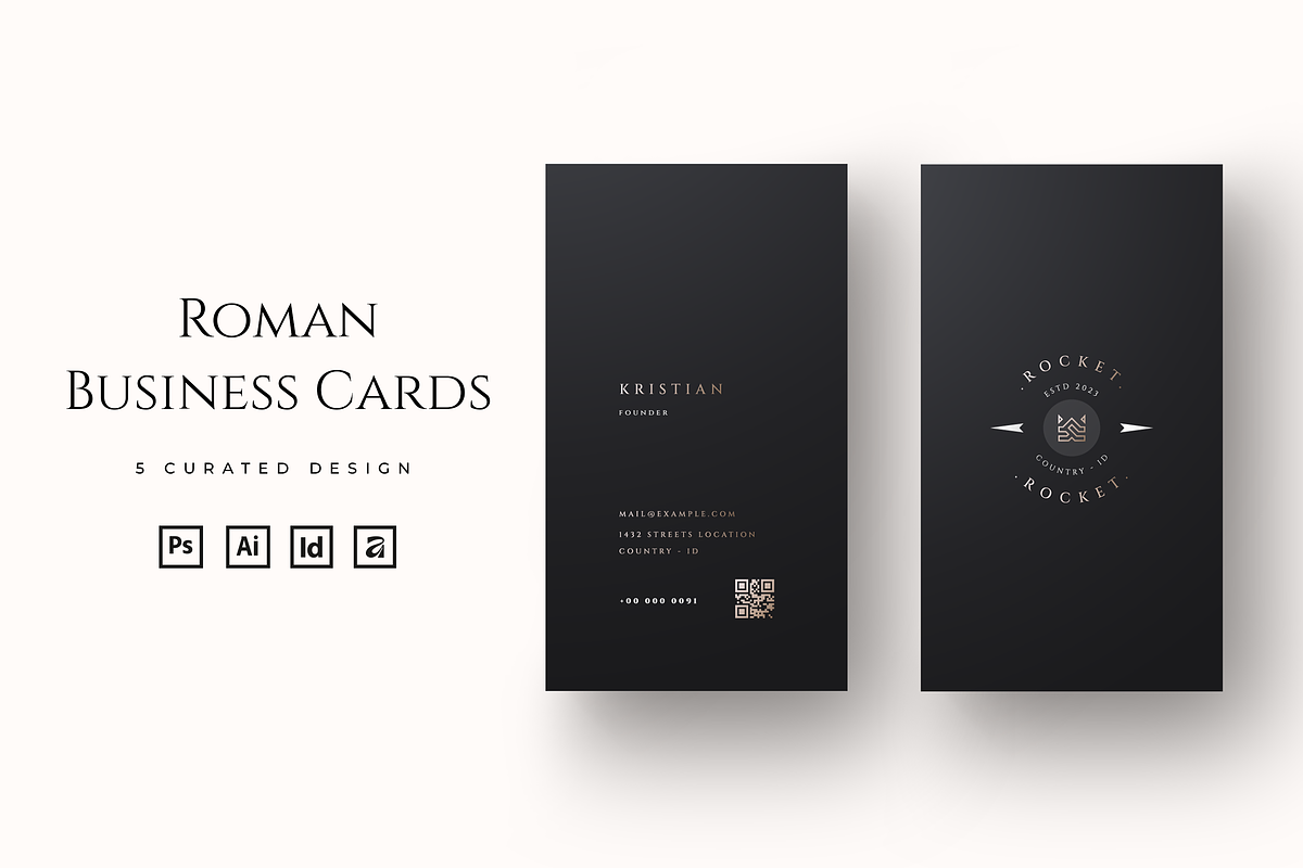 Roman - Exclusive Business Cards, a Business Card Template by Ctrl space studio (Photo 1 of 9)