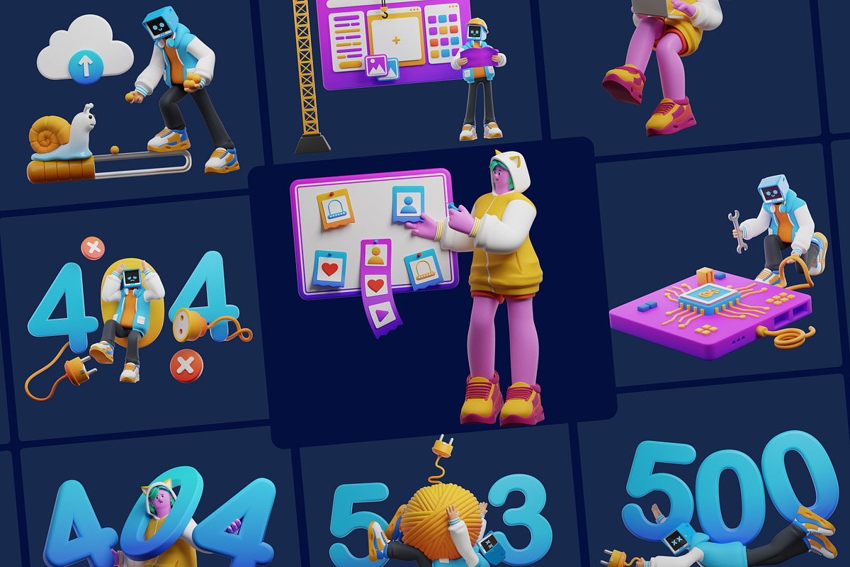 Website Maintenance 3D Character, a Characters & Person 3D Model by orenjidesign (Photo 7 of 8)