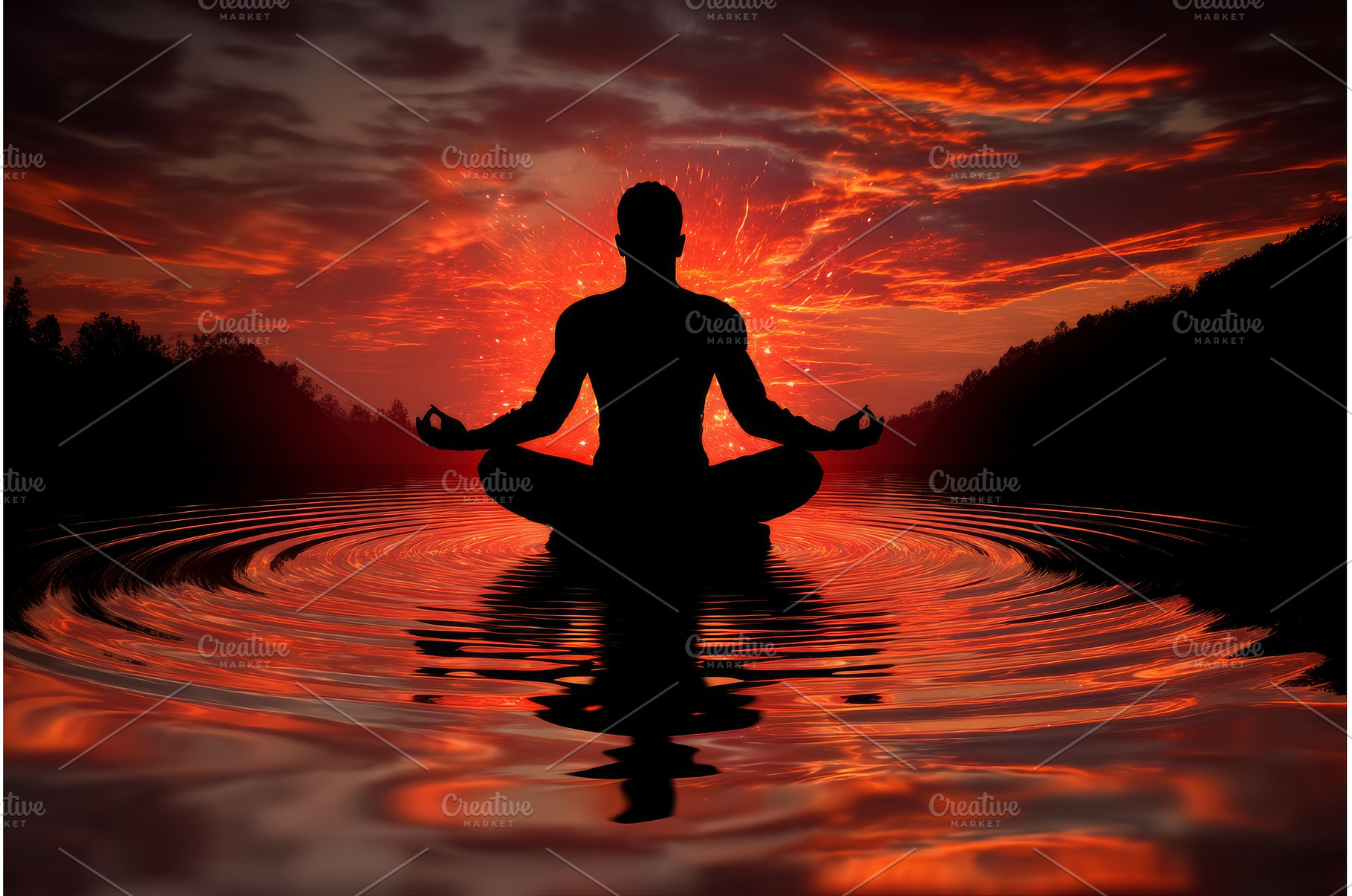 A serene silhouette of a man, a Nature Photo by ZinetroN