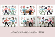 Vintage Floral Character, a Person Illustration by StockVerse Creative (Thumbnail 1 of 7)
