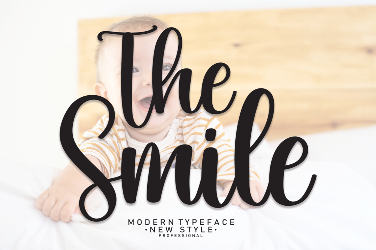 The Smile | Script Font, a Script Font by Scratchones