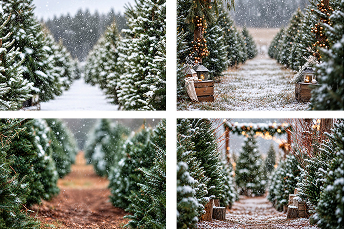 Christmas Tree Farm Backdrop BUNDLE, a Layer Style Add-On by Wild Honey Design Co. (Photo 3 of 4)