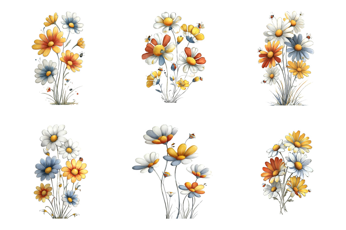 Summer Flowers Clipart, an Illustration by SinaCreation (Photo 3 of 9)