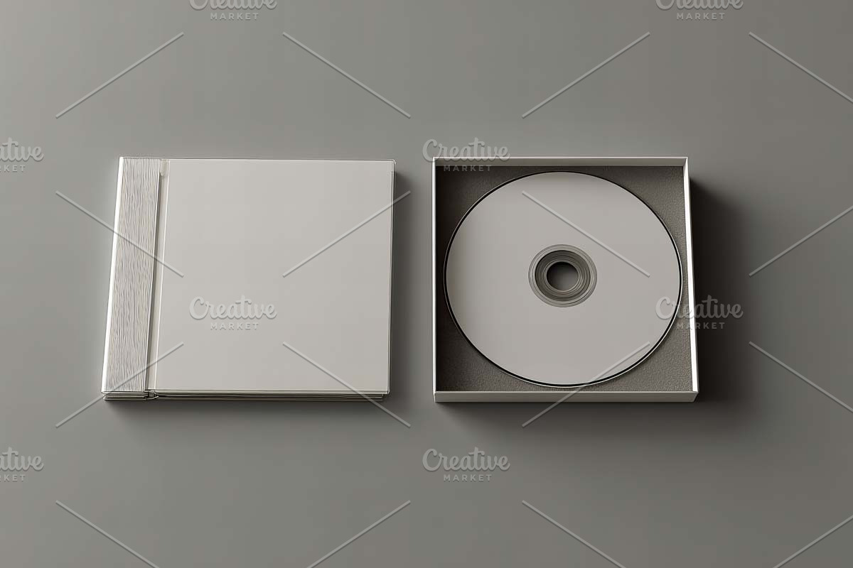 Mockup of a compact disc its case, a Templates & Theme by VetalStock