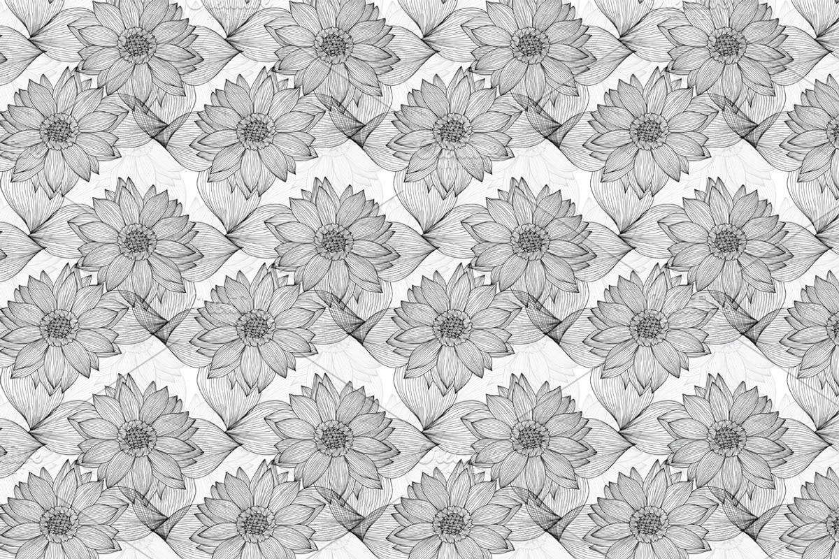 Black and White Floral Patterns(2) preview 2