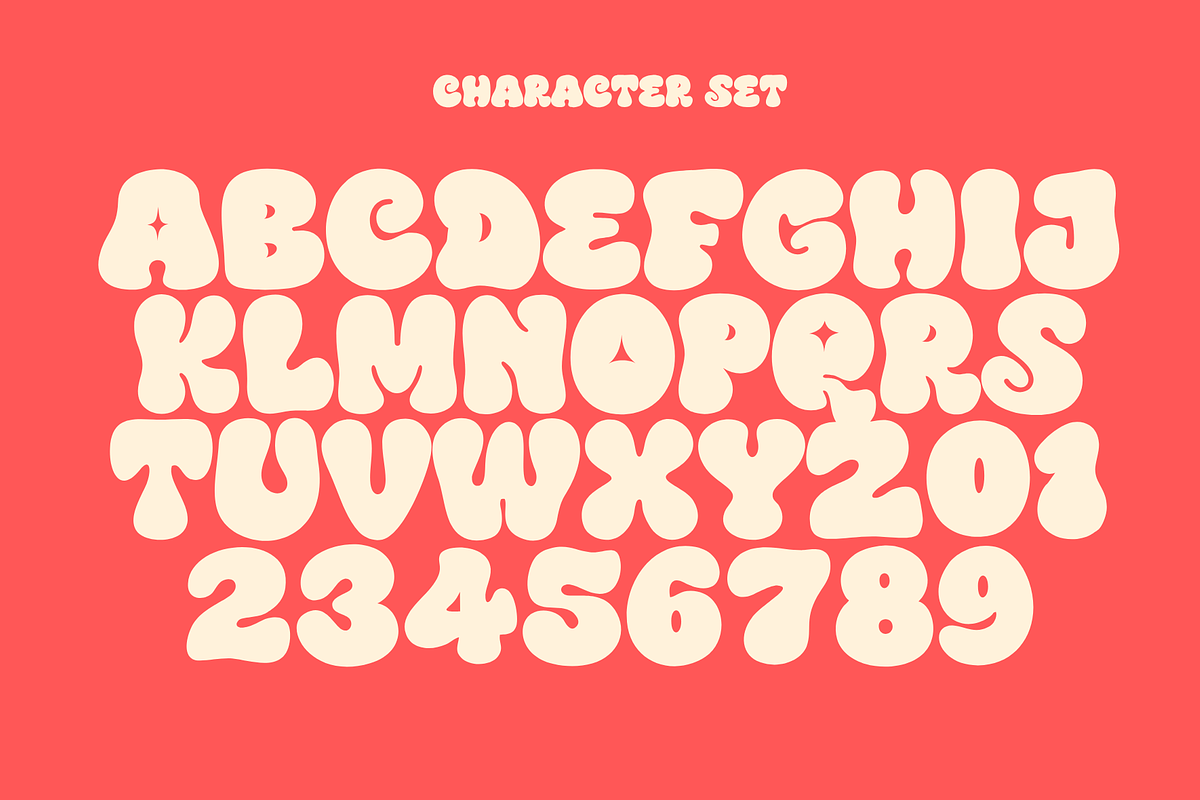 Wacky – Retro Bubble Display Font, a Handwritten Font by MaikoHatta (Photo 3 of 7)