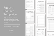 Printable Student Planner Pack Canva, a Stationery Template by The Chaos Project (Thumbnail 1 of 9)
