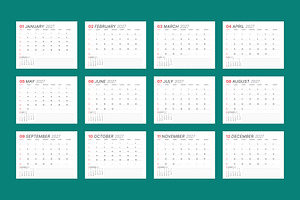 2027 Vector Calendar Template EPS, a Texture Illustration by mikhailmorosin