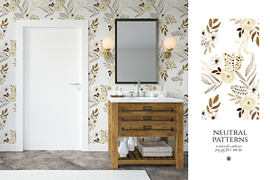 Neutral Watercolor Patterns Set