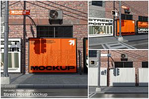 Street Poster Mockup, an Advertising Mockup by Unerispace