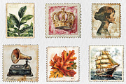 Vintage Arts Postage Stamps Clipart, a Seasonal Illustration by Rose Art (Thumbnail 4 of 4)