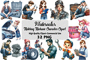 matching Mechanic Characters Clipart, an Illustration by Daily.Designs (Thumbnail 1 of 5)