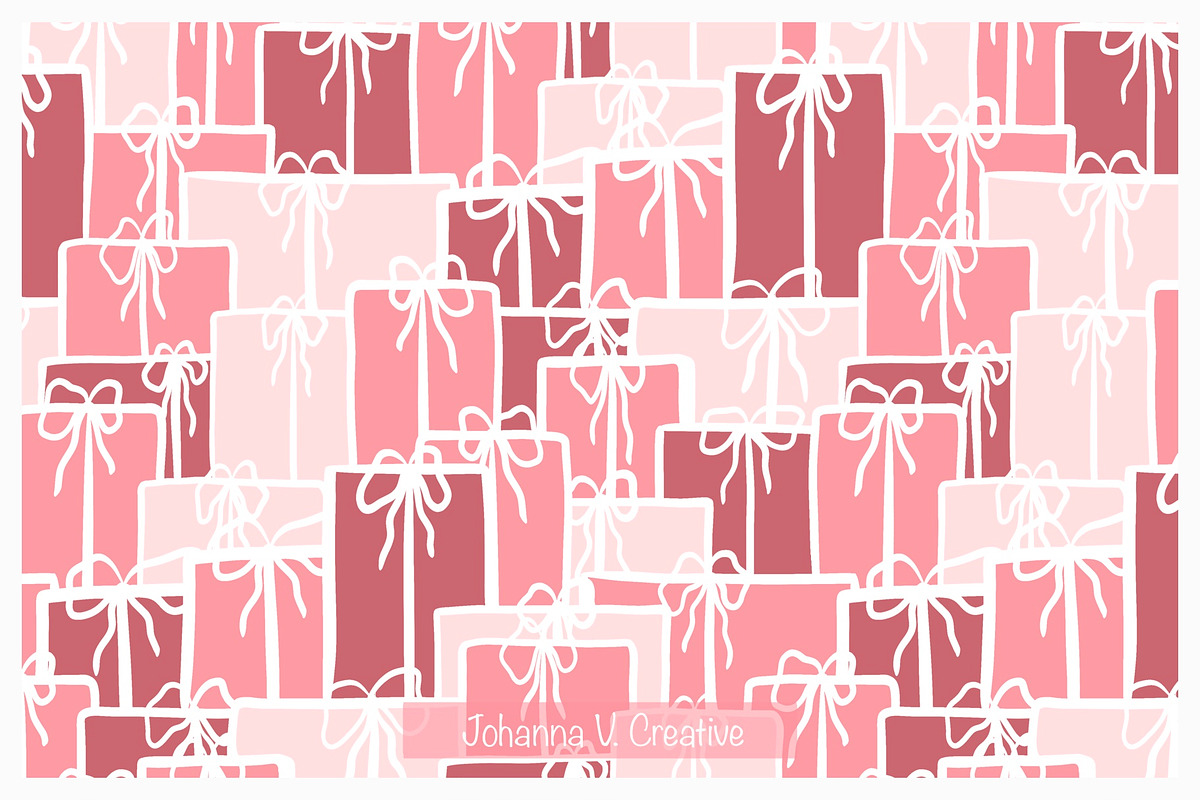 Festive Holiday Seamless Patterns, an Illustration by Johanna V. Creative (Photo 3 of 4)