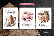 Coffee Cards Collection Watercolor, a Card Template by Iryna Denysova (Thumbnail 5 of 5)