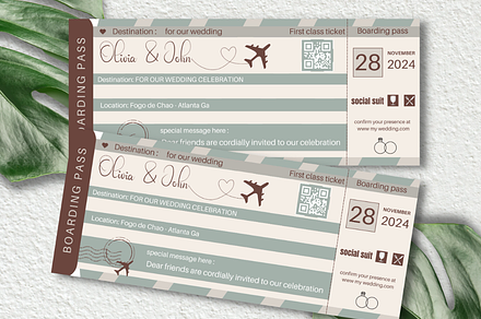 Editable Boarding Pass Template
