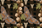 Hawk Moth, Cotton and Shark Tooth, a Pattern Graphic by NayaChu (Thumbnail 6 of 10)