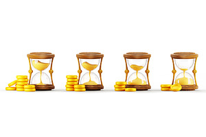 3d Time Is Money, Wooden Hourglass