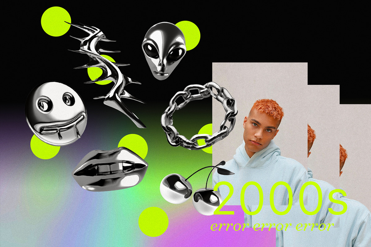 CYBER Y2K Chrome Shapes, an Object Graphic by Desert Poetic (Photo 3 of 6)