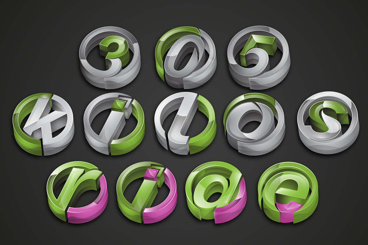 3D LETTERING for icon & logo preview 2