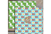 Breakfast Digital Papers & Clipart, a Pattern Graphic by JennyL Designs (Thumbnail 4 of 6)