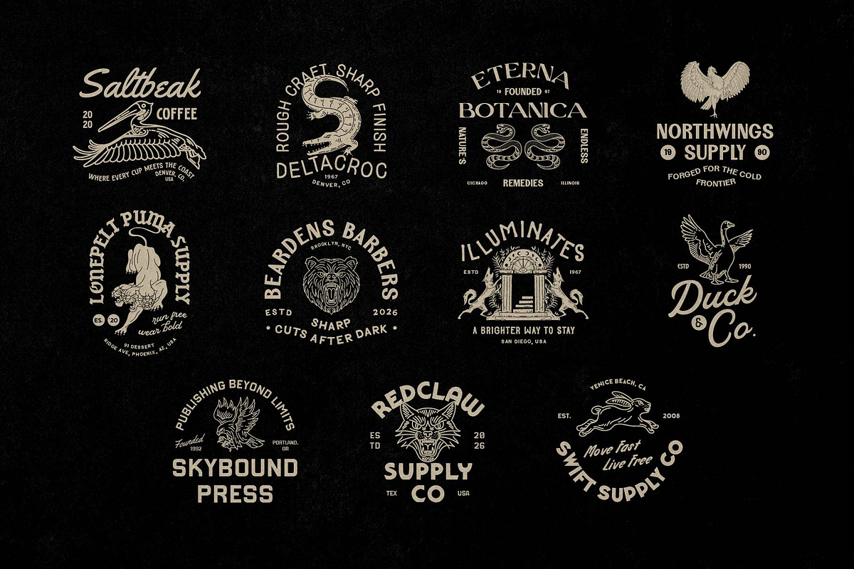 Beast Logo & Badge Pack, an Animal Illustration by Skilline Supply Co. (Photo 2 of 12)