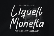 Liquell Monetta, a Handwritten Font by Integritype Studio (Thumbnail 1 of 15)