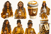 Watercolor Coffee Clipart Bundle, an Object Illustration by BusyDaydesign (Thumbnail 4 of 9)
