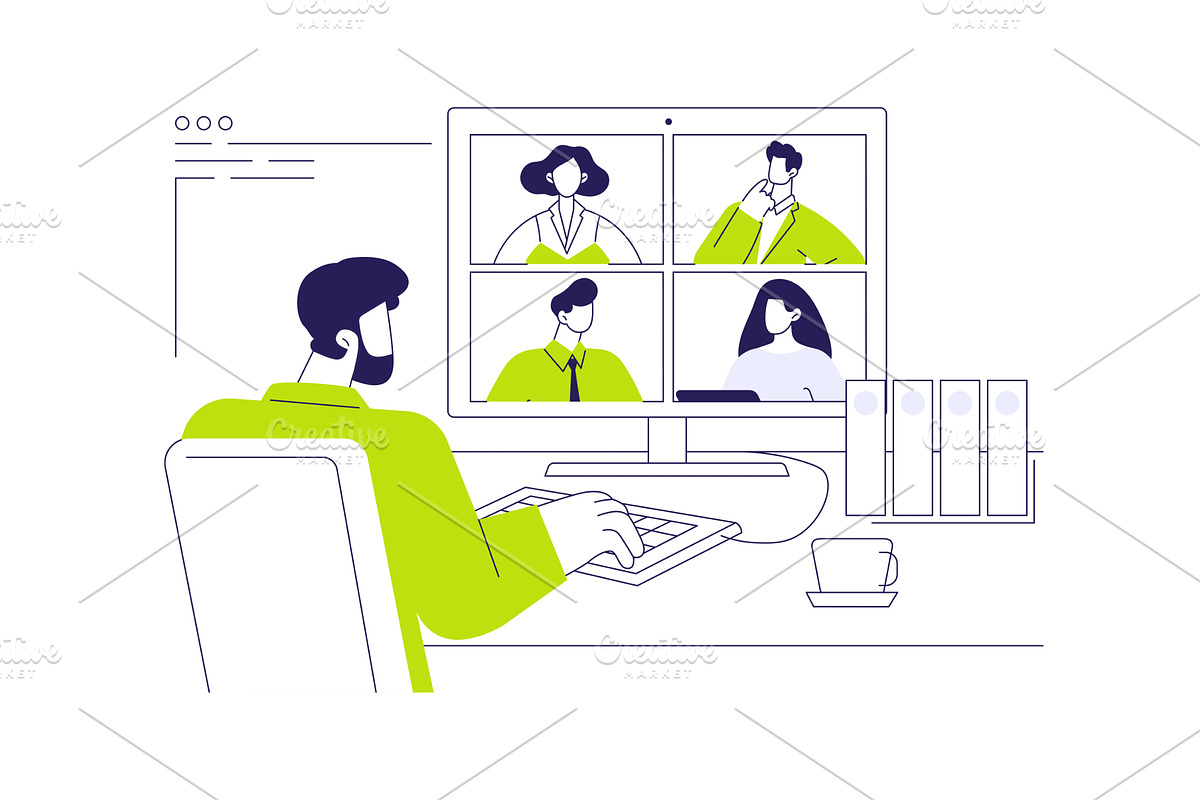 Video conferencing software abstract, a Technology Illustration by Visual Generation