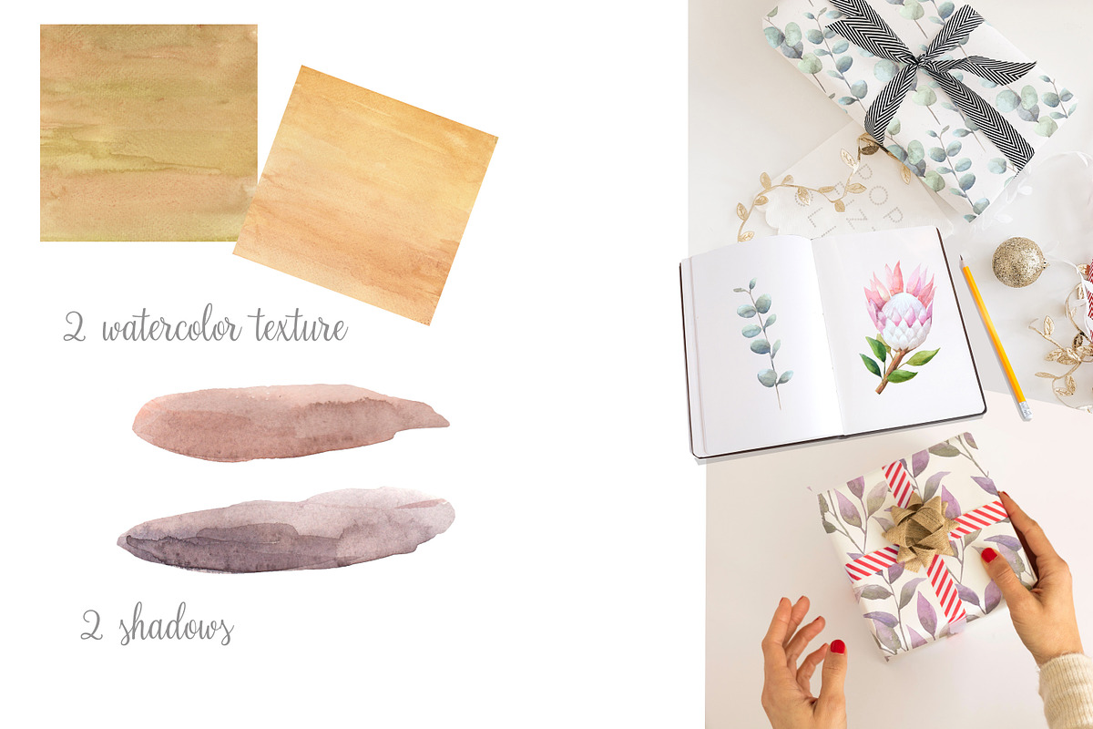 Watercolor rustic set., a Decorative Illustration by yulia.sukhanova (Photo 6 of 6)