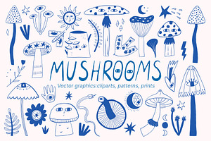Mushrooms, an Object Illustration by AnkaDrozd