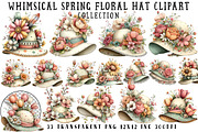 Whimsical Spring Floral Hat Clipart, an Illustration by OK Design (Thumbnail 1 of 6)
