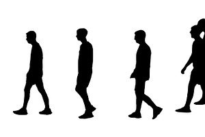 Young men walking full body isolated, a Person Illustration by DanFLCreativo