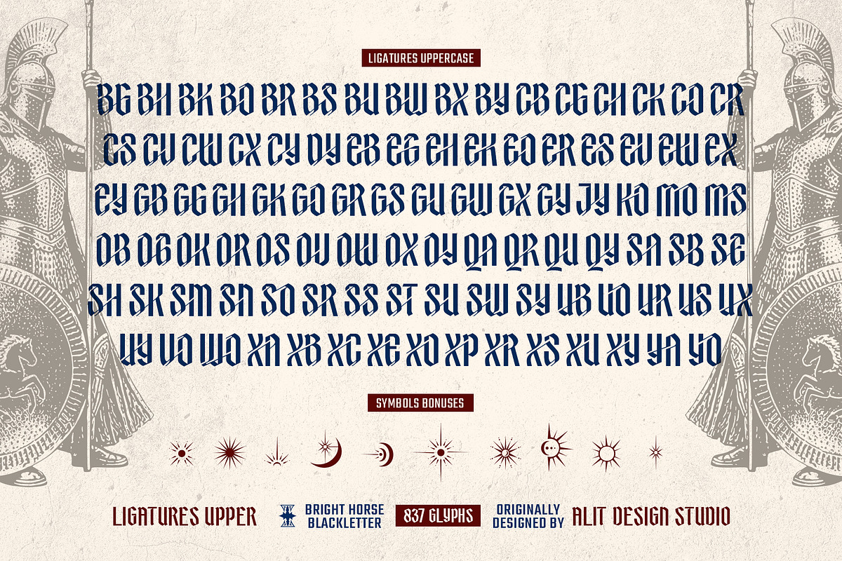 Bright Horse Typeface, a Blackletter Font by alit design (Photo 14 of 17)