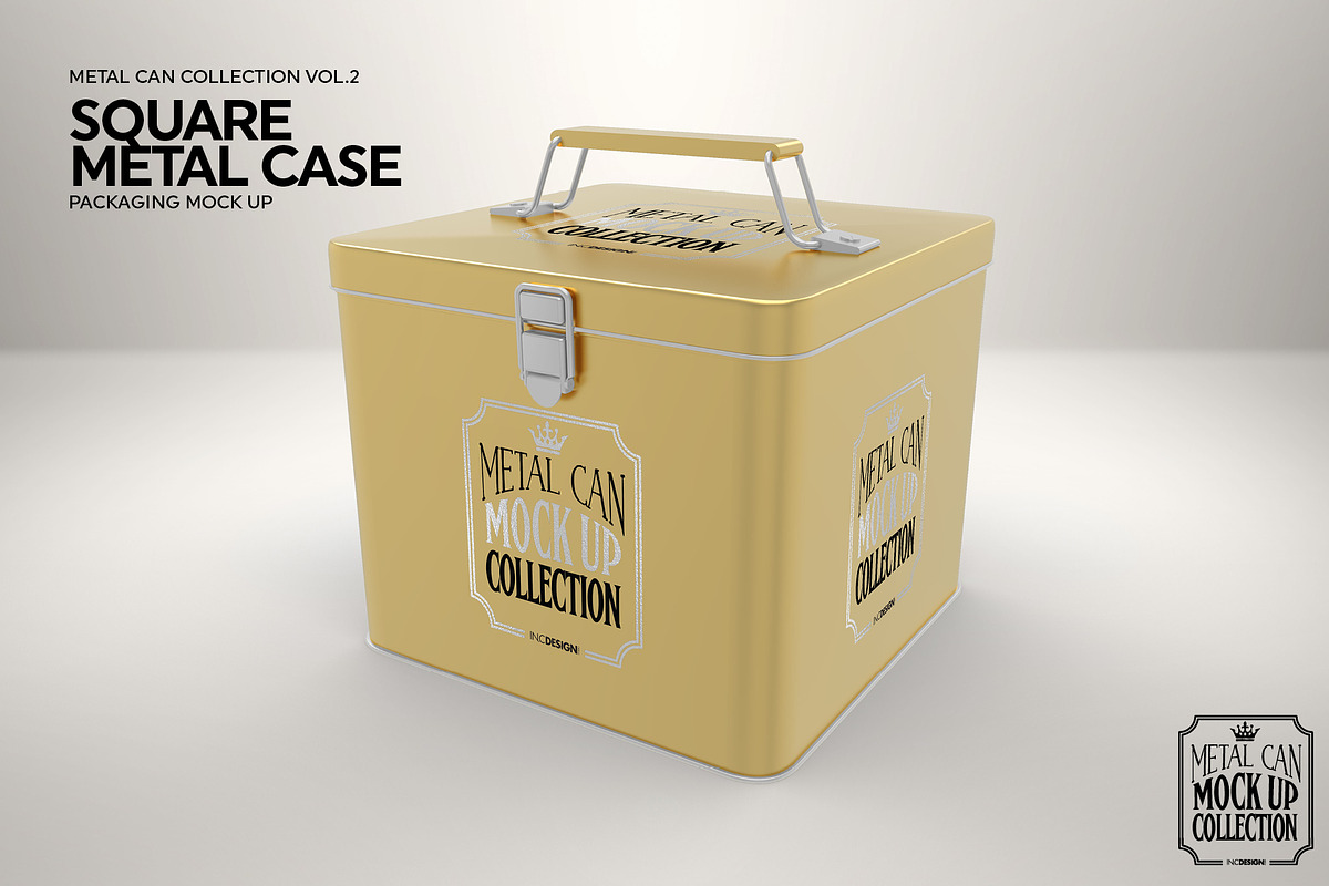 Square Metal Case Mockup, a Packaging Mockup by INCDesign (Photo 4 of 5)